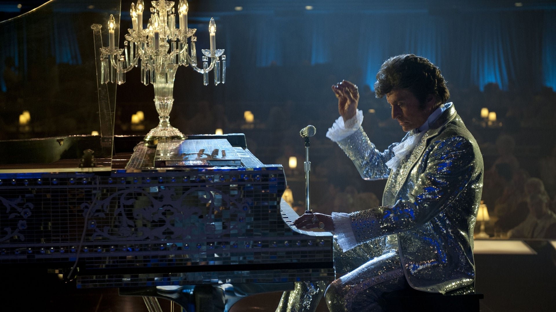 Cinematic background from Behind the Candelabra 2013 - Based on the autobiographical novel, the tempestuous 6-year relationship between Liberace and his (much younger) lover, Scott Thorson, is recounted.