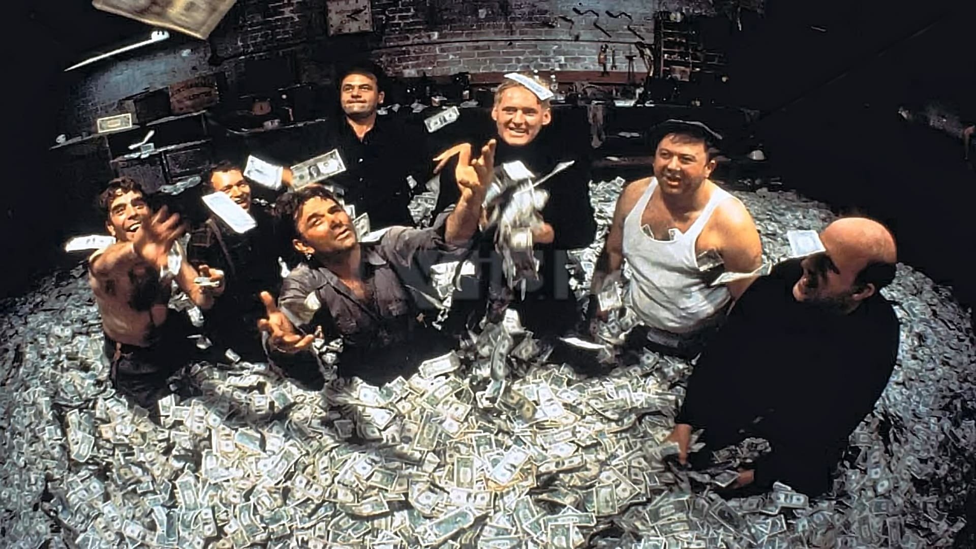 Cinematic background from The Brink's Job 1978 - In 1950, a group of unlikely criminal masterminds commits the robbery of the century. Led by Tony Pino, a petty thief fresh out of prison, and Joe McGinnis, who specializes in planning lucrative capers, the gang robs Brink's main office in Boston of more than $2 million. However, things begin to go awry when the FBI gets involved, the cops start cracking down on the gang and McGinnis refuses to hand over the loot...