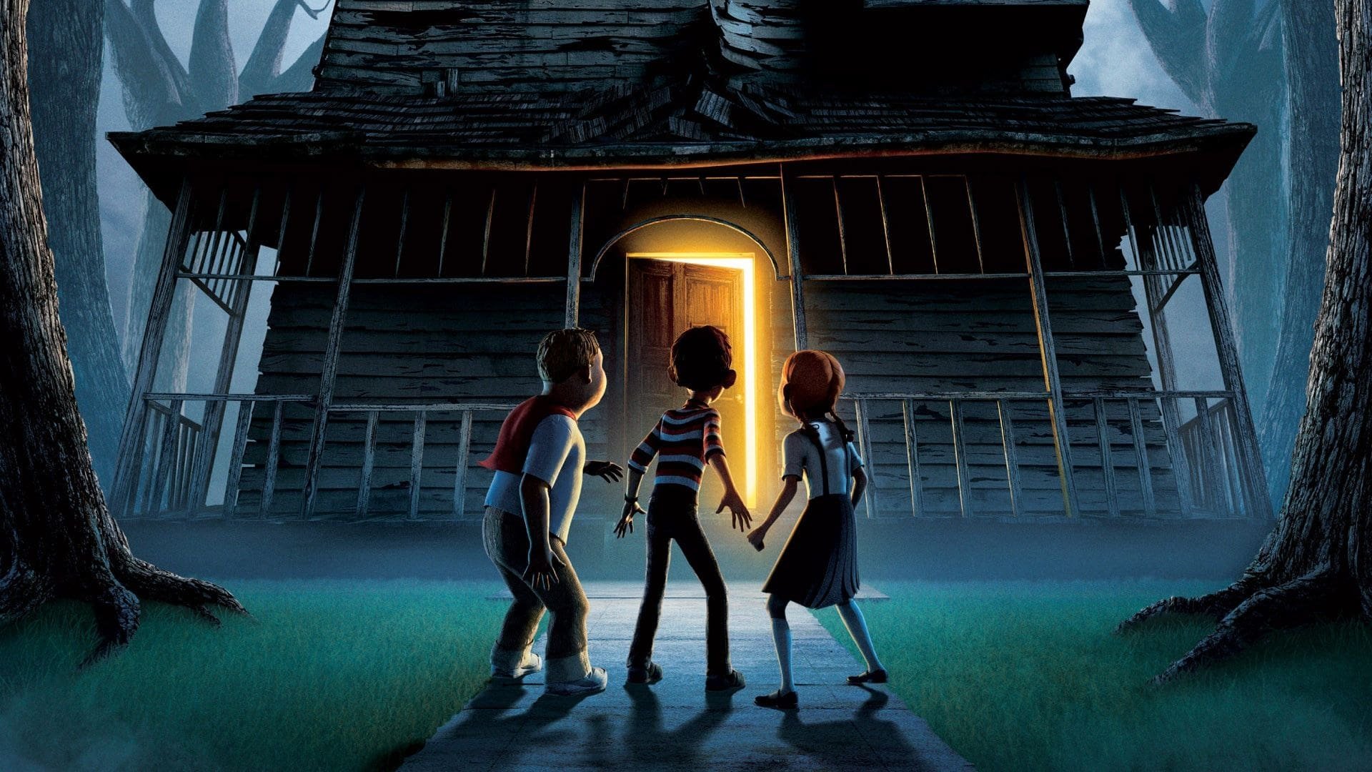 Cinematic background from Monster House 2006 - Monsters under the bed are scary enough, but what happens when an entire house is out to get you? Three teens aim to find out when they go up against a decrepit neighboring home and unlock its frightening secrets.