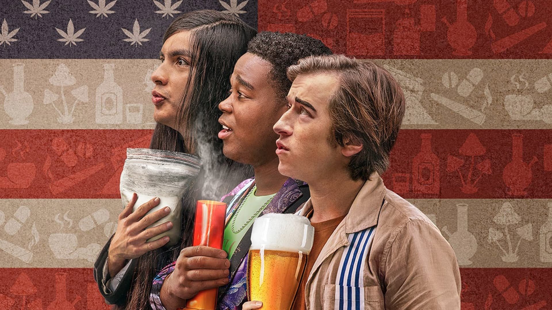 Cinematic background from The Binge 2020 - In the not-so-distant future, all drinking and drugs have been made completely illegal by the government, except for one night a year. High school seniors Griffin, Hags, and Andrew make a pilgrimage to get to the best party in town where all their dreams will come true. They will have to avoid their crazed principal, violent siblings, and the wild animals roaming the streets.