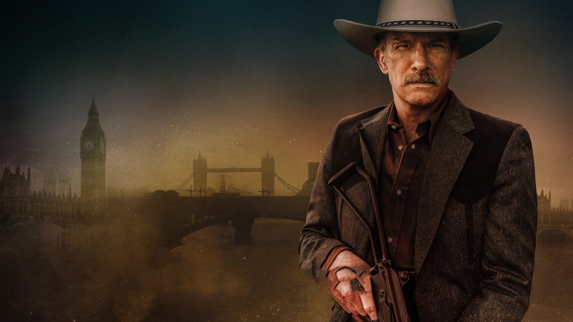 Cinematic background from One Ranger 2023 - A Texas Ranger is recruited by British Intelligence to track down a dangerous terrorist and stop him from attacking London.