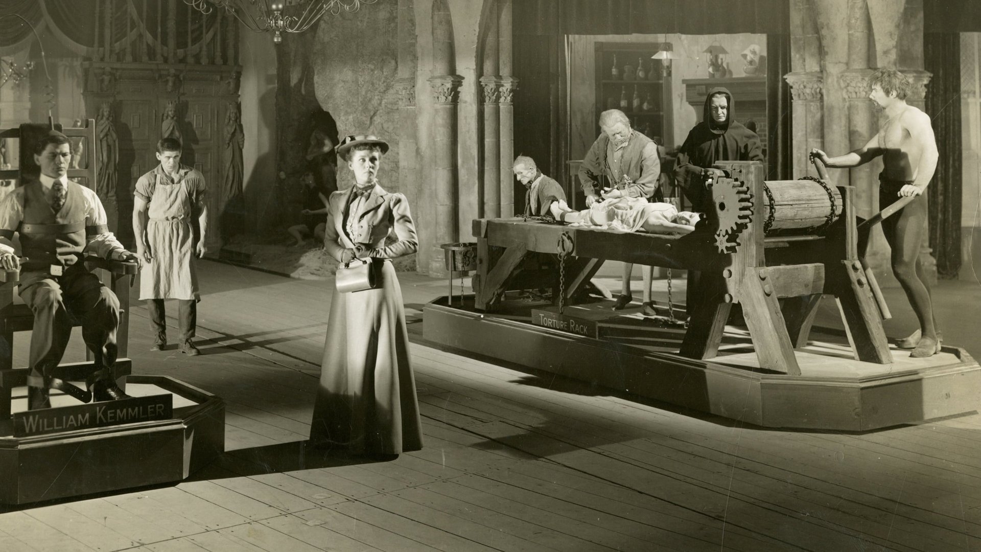 Cinematic background from House of Wax 1953 - A New York sculptor who opens a wax museum to showcase the likenesses of famous historical figures runs into trouble with his business partner, who demands that the exhibits become more extreme in order to increase profits.