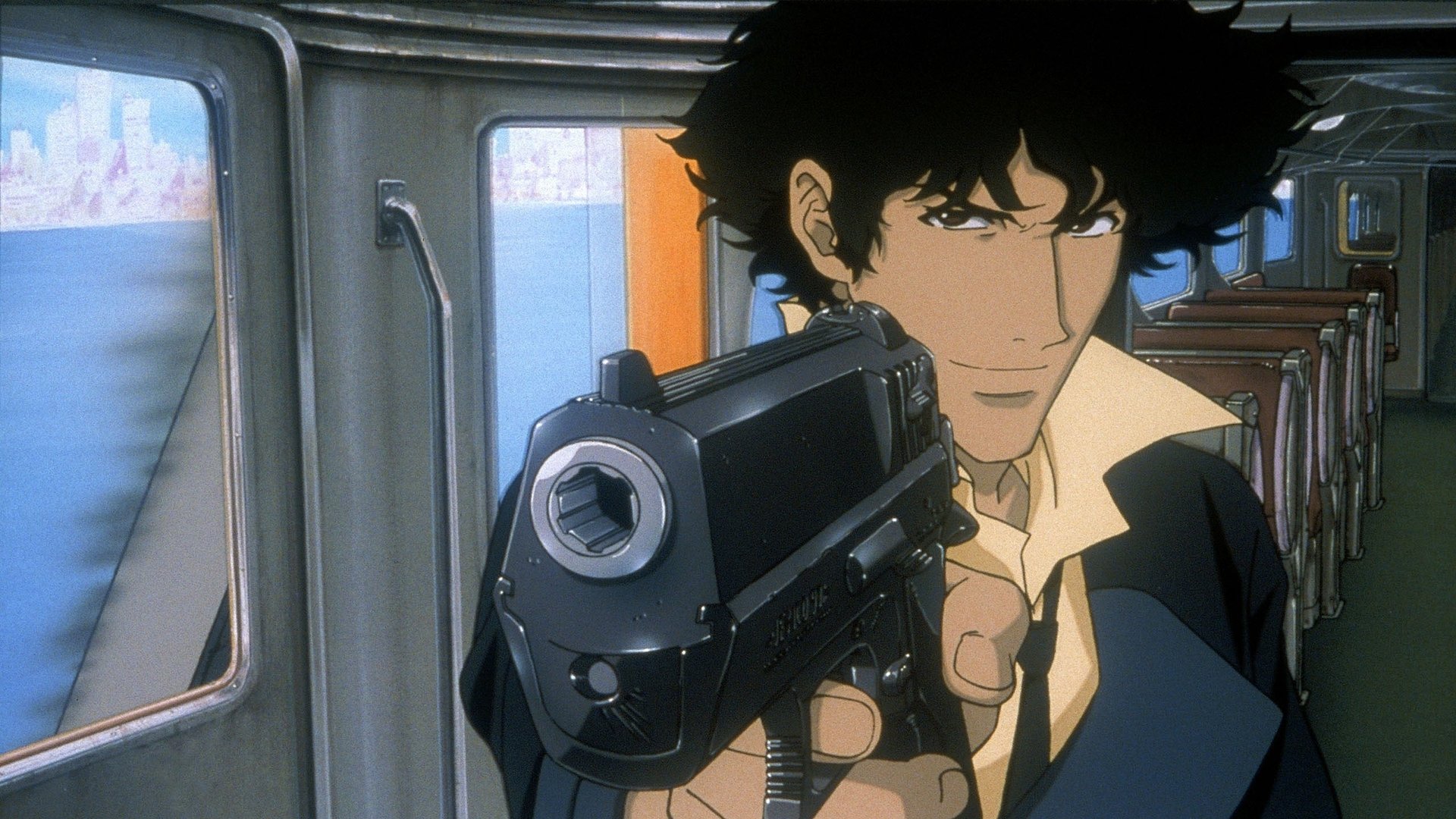 Cinematic background from Cowboy Bebop: The Movie 2001 - The year is 2071. Following a terrorist bombing, a deadly virus is released on the populace of Mars and the government has issued the largest bounty in history, for the capture of whoever is behind it. The bounty hunter crew of the spaceship Bebop; Spike, Faye, Jet and Ed, take the case with hopes of cashing in the bounty. However, the mystery surrounding the man responsible, Vincent, goes deeper than they ever imagined, and they aren't the only ones hunting him.