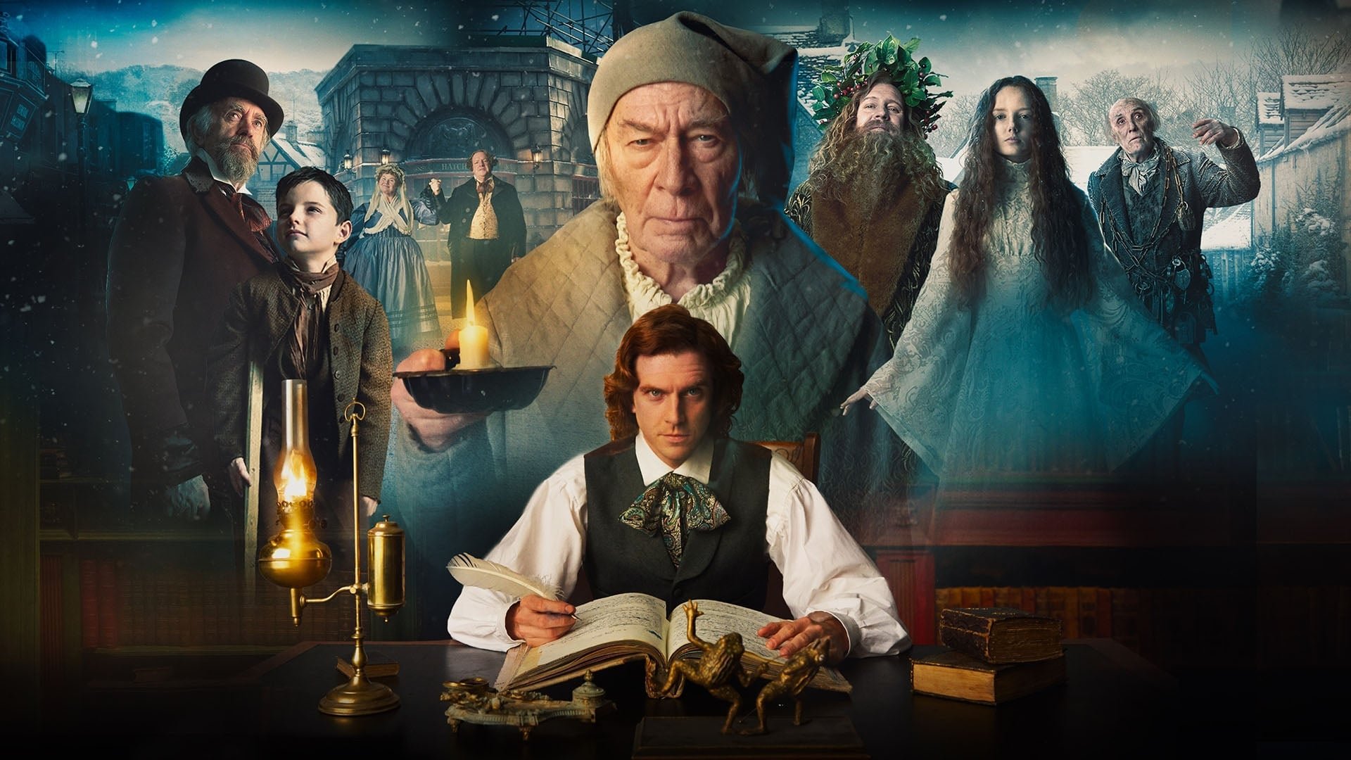 Cinematic background from The Man Who Invented Christmas 2017 - In 1843, despite the fact that Dickens is a successful writer, the failure of his latest book puts his career at a crossroads, until the moment when, struggling with inspiration and confronting reality with his childhood memories, a new character is born in the depths of his troubled mind; an old, lonely, embittered man, so vivid, so human, that a whole world grows around him, a story so inspiring that changed the meaning of Christmas forever.