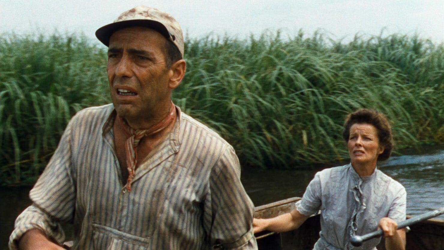 Cinematic background from The African Queen 1951 - At the start of the First World War, in the middle of Africa’s nowhere, a gin soaked riverboat captain is persuaded by a strong-willed missionary to go down river and face-off a German warship.