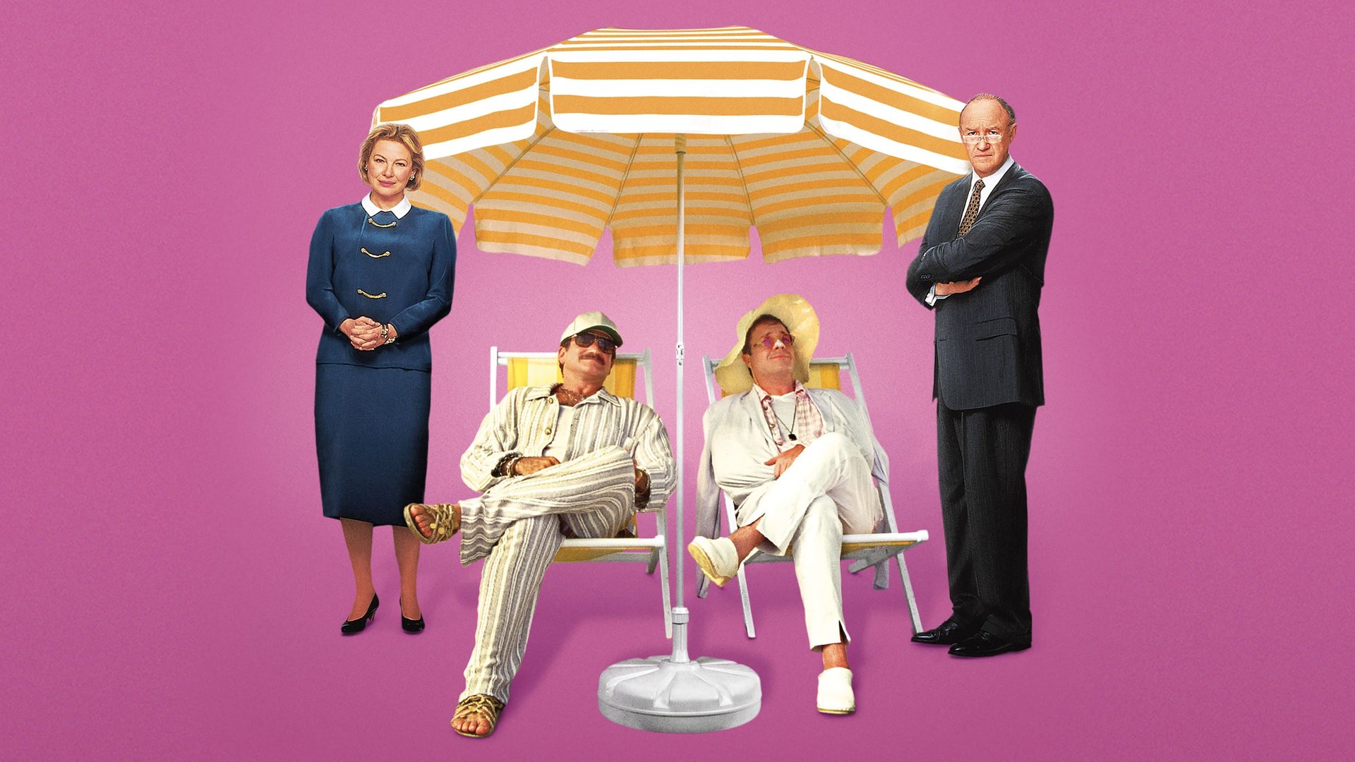 Cinematic background from The Birdcage 1996 - A gay cabaret owner and his drag queen companion agree to put up a false straight front so that their son can introduce them to his fiancée's conservative moralistic parents.