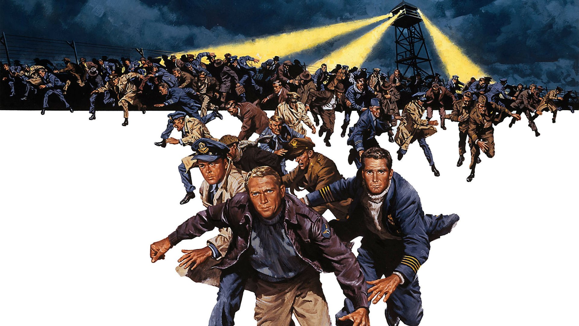 Cinematic background from The Great Escape 1963 - The Nazis, exasperated at the number of escapes from their prison camps by a relatively small number of Allied prisoners, relocate them to a high-security 'escape-proof' camp to sit out the remainder of the war. Undaunted, the prisoners plan one of the most ambitious escape attempts of World War II. Based on a true story.