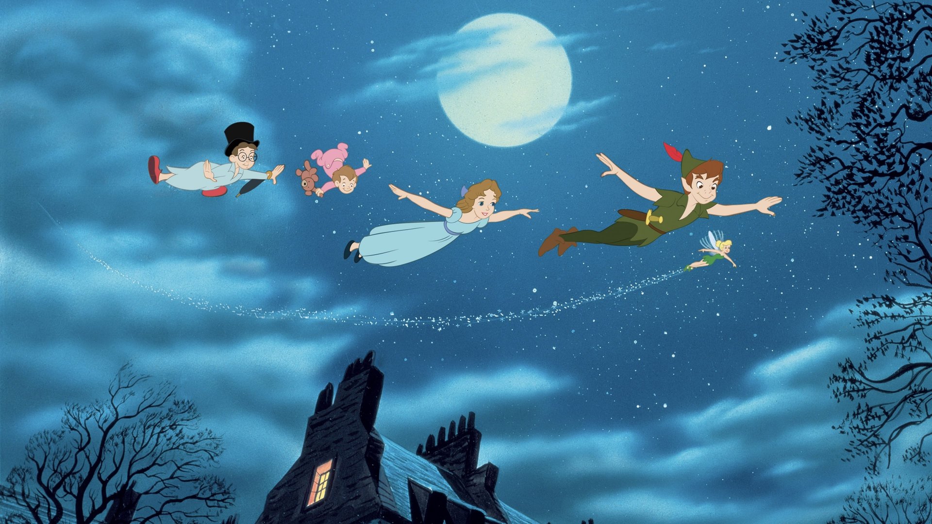 Cinematic background from Peter Pan 1953 - Leaving the safety of their nursery behind, Wendy, Michael and John follow Peter Pan to a magical world where childhood lasts forever. But while in Neverland, the kids must face Captain Hook and foil his attempts to get rid of Peter for good.