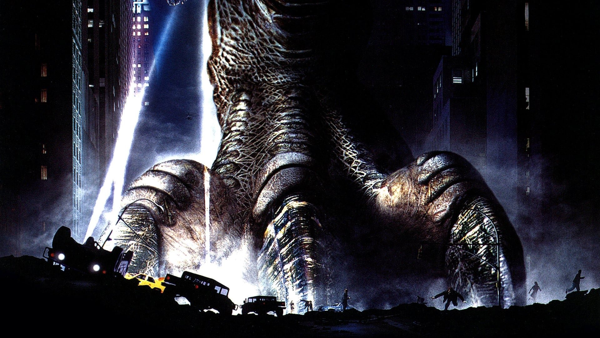 Cinematic background from Godzilla 1998 - French nuclear tests irradiate an iguana into a giant monster that viciously attacks freighter ships in the Pacific Ocean. A team of experts, including Niko Tatopoulos, conclude that the oversized reptile is the culprit. Before long, the giant lizard is loose in Manhattan as the US military races to destroy the monster before it reproduces and it's spawn takes over the world.