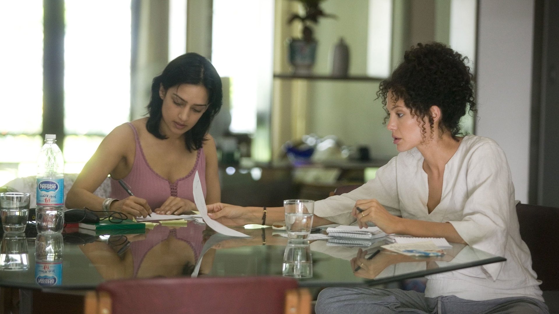 Cinematic background from A Mighty Heart 2007 - Based on Mariane Pearl's account of the terrifying and unforgettable story of her husband, Wall Street Journal reporter Danny Pearl's life and death.