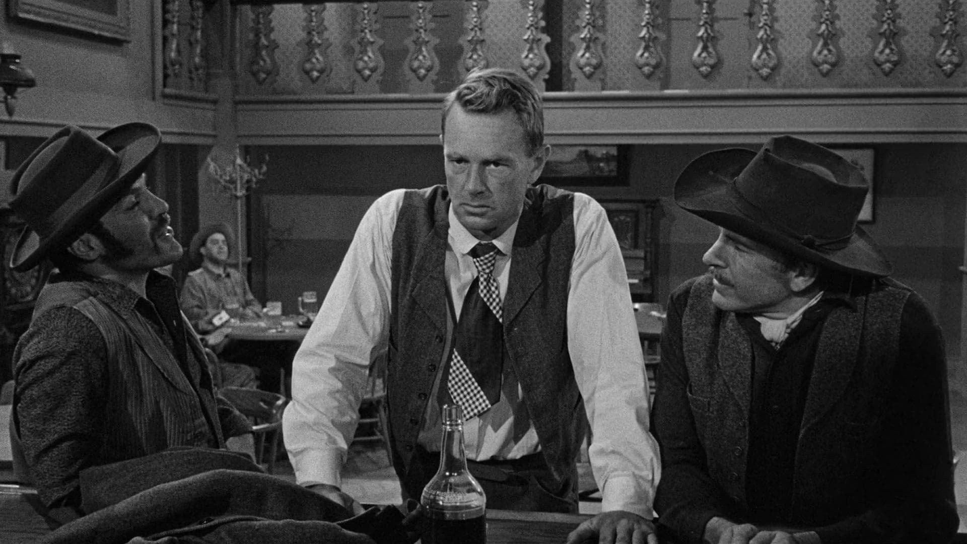 Cinematic background from Terror in a Texas Town 1958 - Armed with a harpoon, a Swedish whaler is out for revenge after the death of his father. A greedy oil man trying to buy up the Swede's land might be the guilty party.