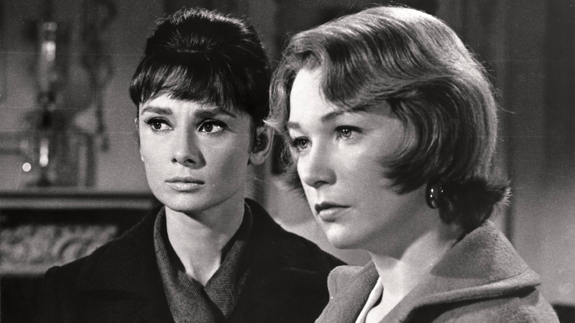 Cinematic background from The Children's Hour 1961 - A private school for young girls is scandalized when one spiteful student accuses the two young women who run the school of being in a relationship.