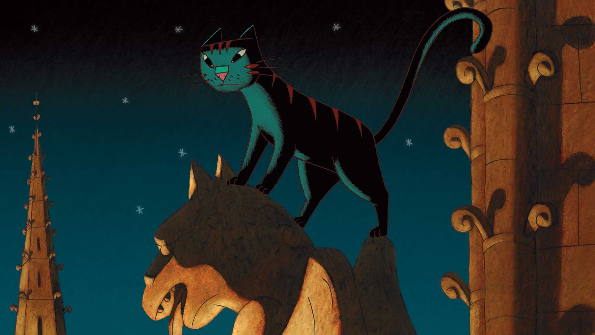 Cinematic background from A Cat in Paris 2010 - A thrilling mystery that unfurls in the alleys and on the rooftops of the French capital, Paris, over the course of one adventurous evening.