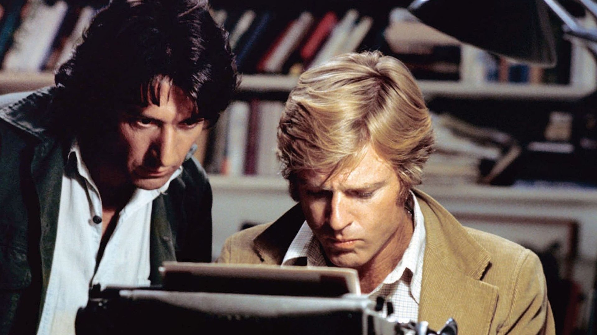 Cinematic background from All the President's Men 1976 - During the 1972 elections, two reporters' investigation sheds light on the controversial Watergate scandal that compels President Nixon to resign from his post.