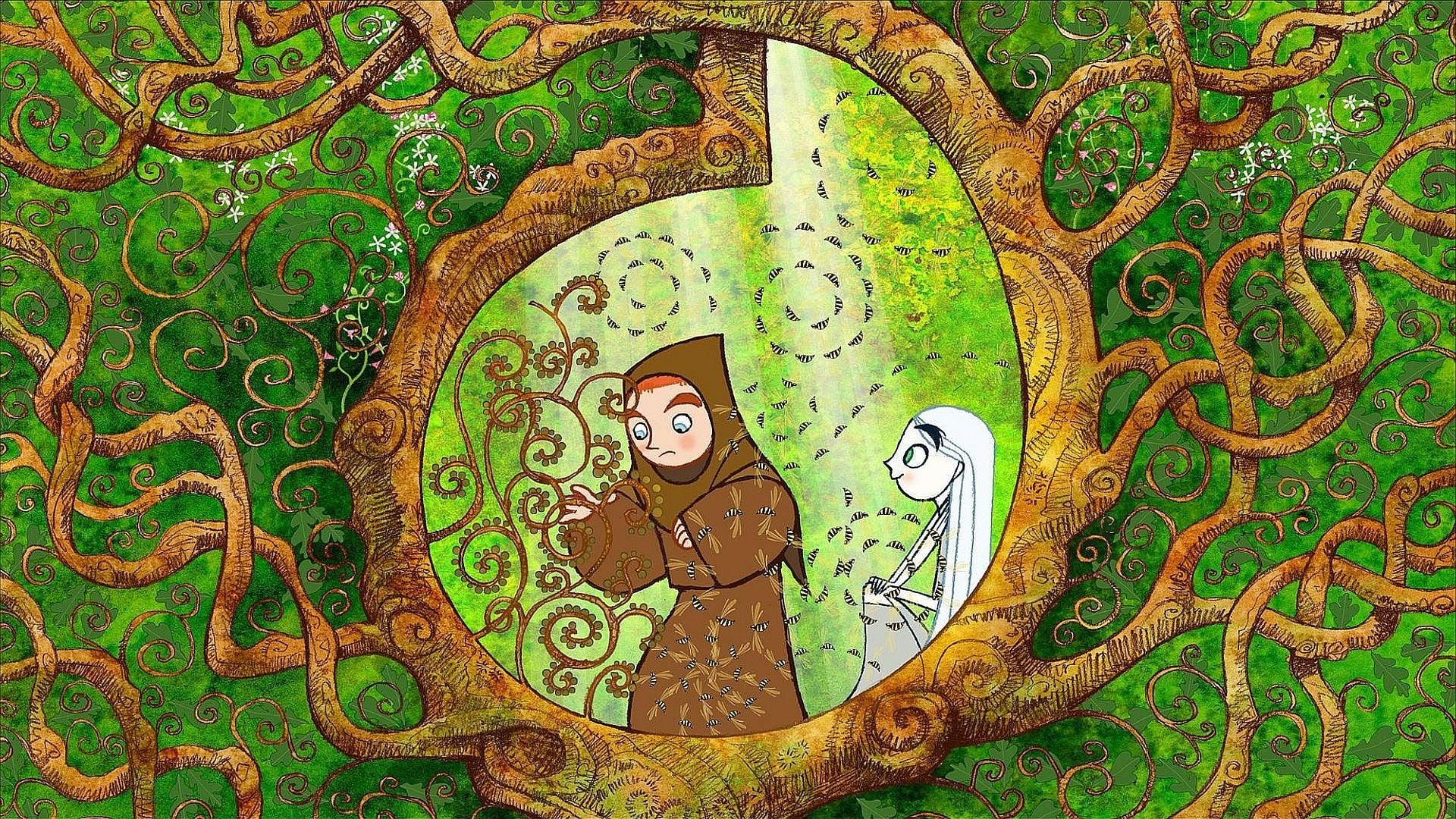 Cinematic background from The Secret of Kells 2009 - Adventure awaits 12 year old Brendan who must fight Vikings and a serpent god to find a crystal and complete the legendary Book of Kells. In order to finish Brother Aiden's book, Brendan must overcome his deepest fears on a secret quest that will take him beyond the abbey walls and into the enchanted forest where dangerous mythical creatures hide. Will Brendan succeed in his quest?