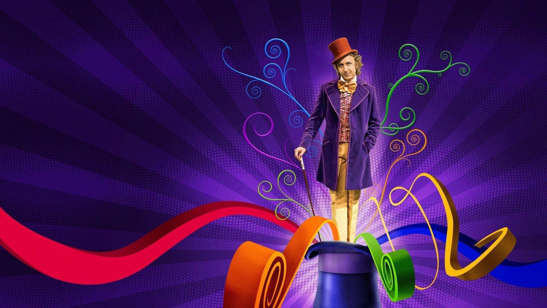 Cinematic background from Willy Wonka & the Chocolate Factory 1971 - When eccentric candy man Willy Wonka promises a lifetime supply of sweets and a tour of his chocolate factory to five lucky kids, penniless Charlie Bucket seeks the golden ticket that will make him a winner.