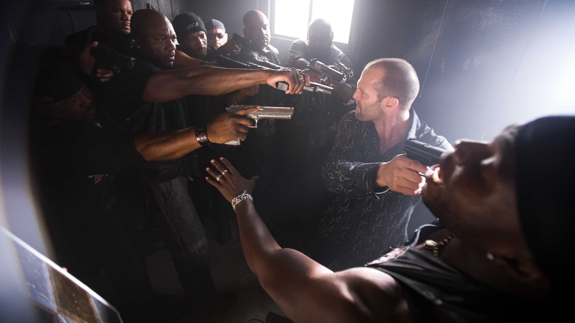 Cinematic background from Crank 2006 - Chev Chelios, a hit man wanting to go straight, lets his latest target slip away. Then he awakes the next morning to a phone call that informs him he has been poisoned and has only an hour to live unless he keeps adrenaline coursing through his body while he searches for an antidote.