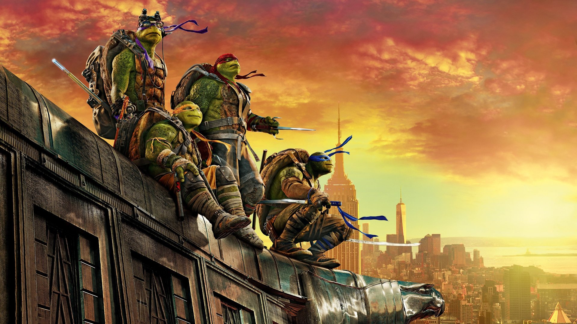 Cinematic background from Teenage Mutant Ninja Turtles: Out of the Shadows 2016 - After supervillain Shredder escapes custody, he joins forces with mad scientist Baxter Stockman and two dimwitted henchmen, Bebop and Rocksteady, to unleash a diabolical plan to take over the world. As the Turtles prepare to take on Shredder and his new crew, they find themselves facing an even greater evil with similar intentions: the notorious Krang.