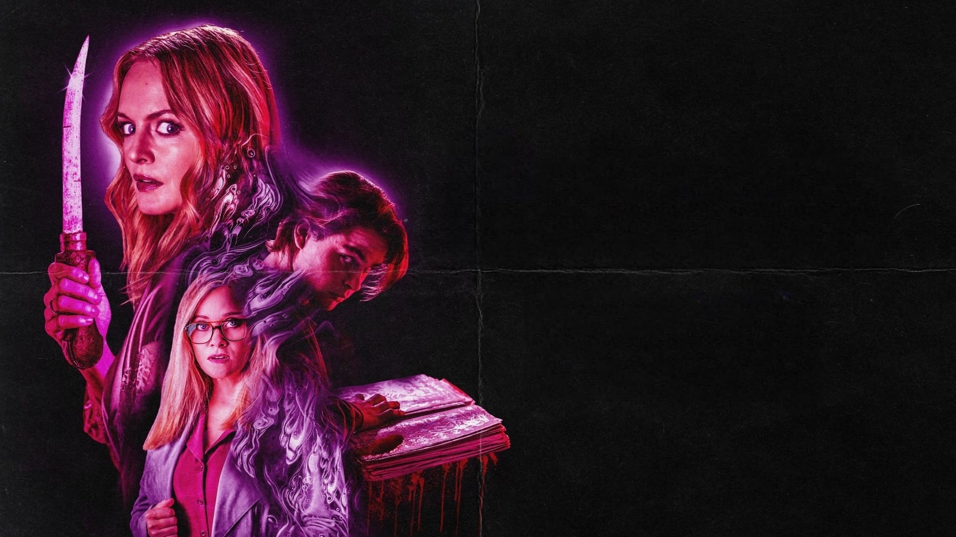 Cinematic background from Suitable Flesh 2023 - A once-esteemed psychiatrist helplessly watches her life spiral into a nightmarish maelstrom of supernatural hysteria and gruesome deaths, all linked to a seemingly unstoppable ancient curse.
