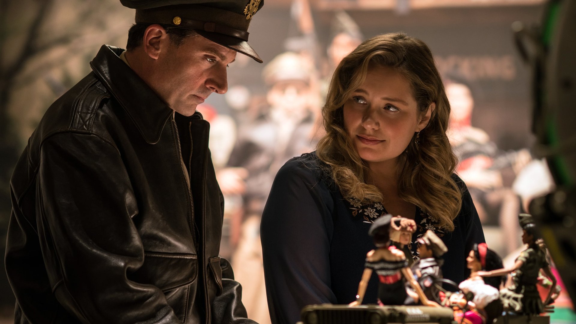 Cinematic background from Welcome to Marwen 2018 - When a devastating attack shatters Mark Hogancamp and wipes away all memories, no one expected recovery. Putting together pieces from his old and new life, Mark meticulously creates a wondrous town named Marwen where he can heal and be heroic. As he builds an astonishing art installation — a testament to the most powerful women he knows — through his fantasy world, he draws strength to triumph in the real one.