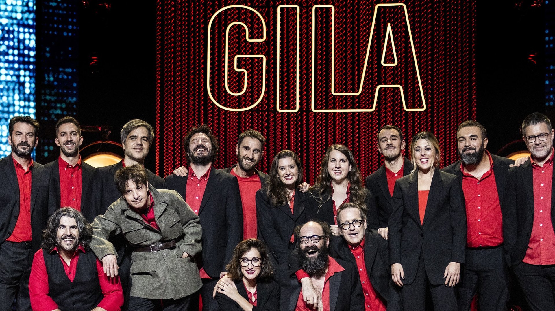 Cinematic background from All About Gila 2022 - Popular Spanish comedians takes the stage — and pick up the phone — to honor the esteemed Miguel Gila, re-creating his most beloved stand-up performances.
