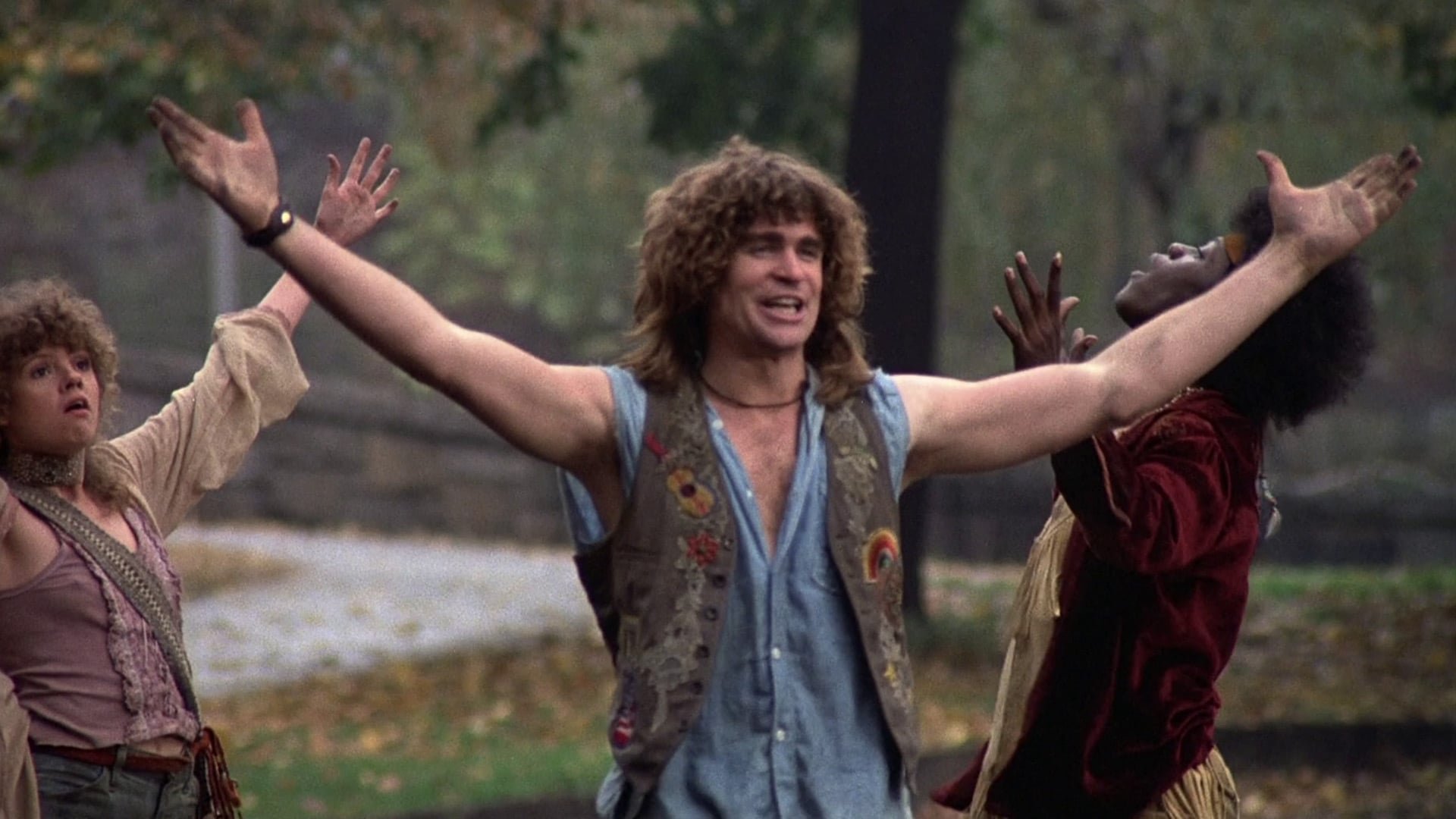 Cinematic background from Hair 1979 - Upon receiving his draft notice and leaving his family ranch in Oklahoma, Claude heads to New York and befriends a tribe of long-haired hippies on his way to boot camp.