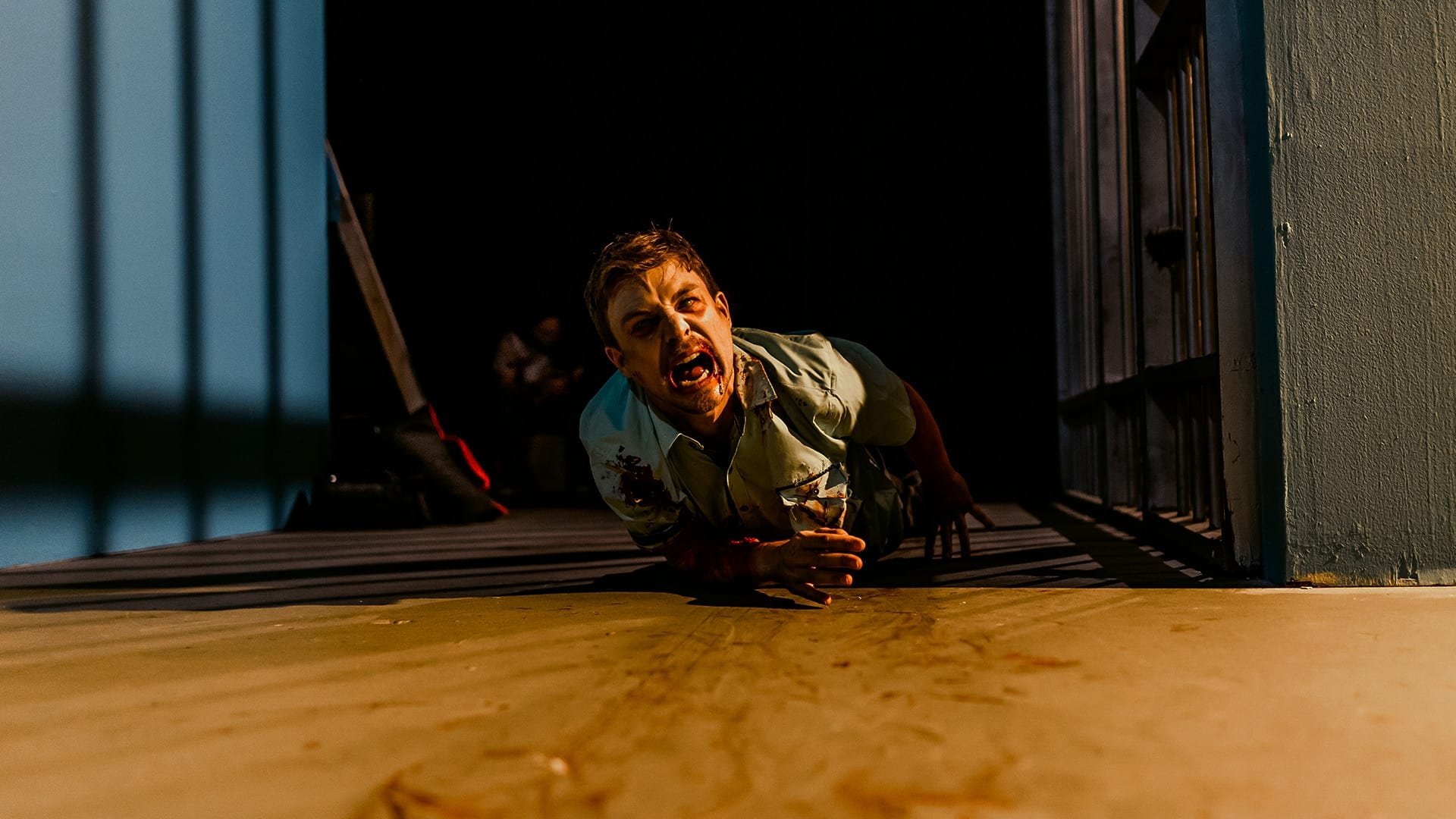 Cinematic background from Amityville Uprising 2022 - A chemical blast at a military base sets off a supernatural disaster. As Sgt. Dash tries to keep the peace at the local police station, the explosion unleashes a toxic acid rain that dissolves the flesh of anyone trapped in it. Even worse, it causes the dead to rise again and attack the living. Can Dash and fellow officer Nina Rossi figure out who is friend and foe, fend off the attacks, and defend their colleagues until the savage cataclysm subsides?