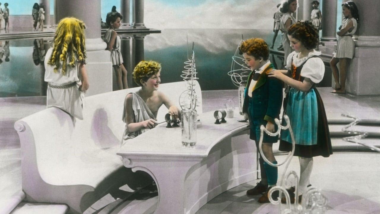 Cinematic background from The Blue Bird 1940 - An ungrateful girl and her little brother are transported in their dreams by a fairy to a wonderland, tasked with finding the mythical blue bird of happiness, meeting friends and foes along the way.