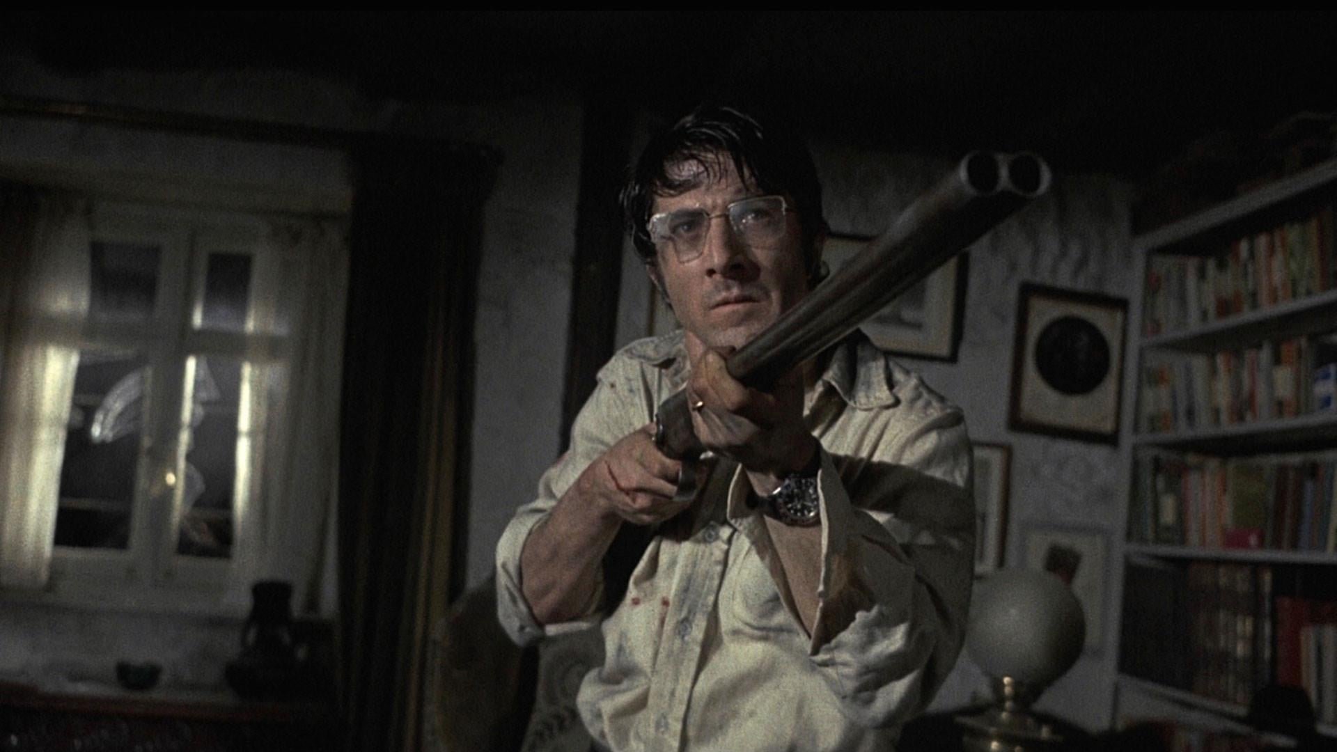 Cinematic background from Straw Dogs 1971 - David Sumner, a mild-mannered academic from the United States, marries Amy, an Englishwoman. In order to escape a hectic stateside lifestyle, David and his wife relocate to the small town in rural Cornwall where Amy was raised. There, David is ostracized by the brutish men of the village, including Amy's old flame, Charlie. Eventually the taunts escalate, and two of the locals rape Amy. This sexual assault awakes a shockingly violent side of David.