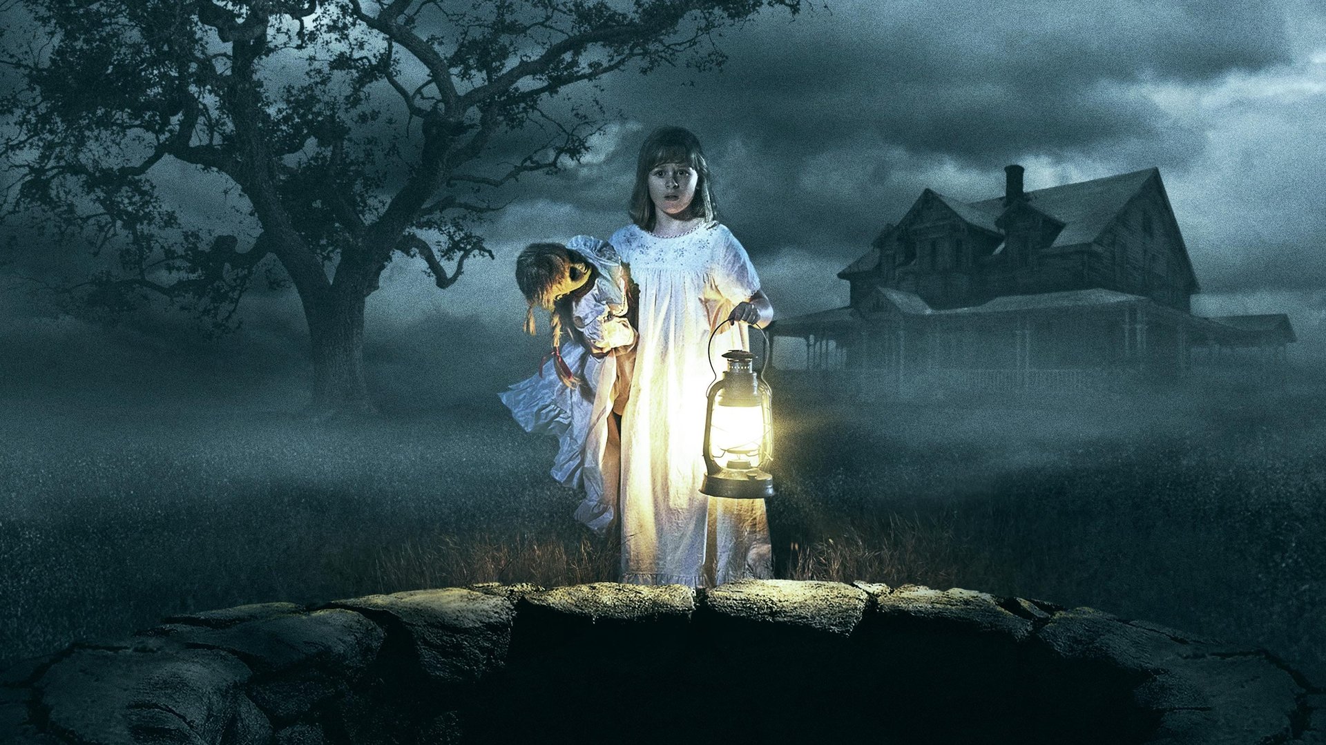 Cinematic background from Annabelle: Creation 2017 - Several years after the tragic death of their little girl, a doll maker and his wife welcome a nun and several girls from a shuttered orphanage into their home, soon becoming the target of the doll maker's possessed creation—Annabelle.