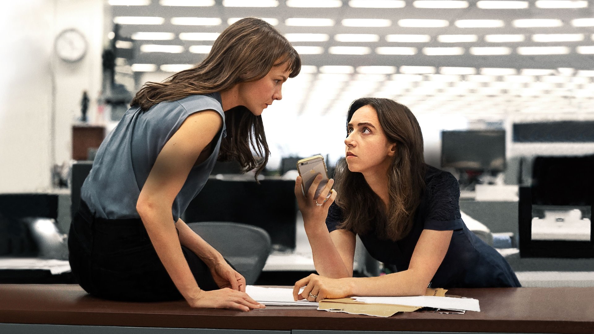 Cinematic background from She Said 2022 - New York Times reporters Megan Twohey and Jodi Kantor break one of the most important stories in a generation — a story that helped launch the #MeToo movement and shattered decades of silence around the subject of sexual assault in Hollywood.