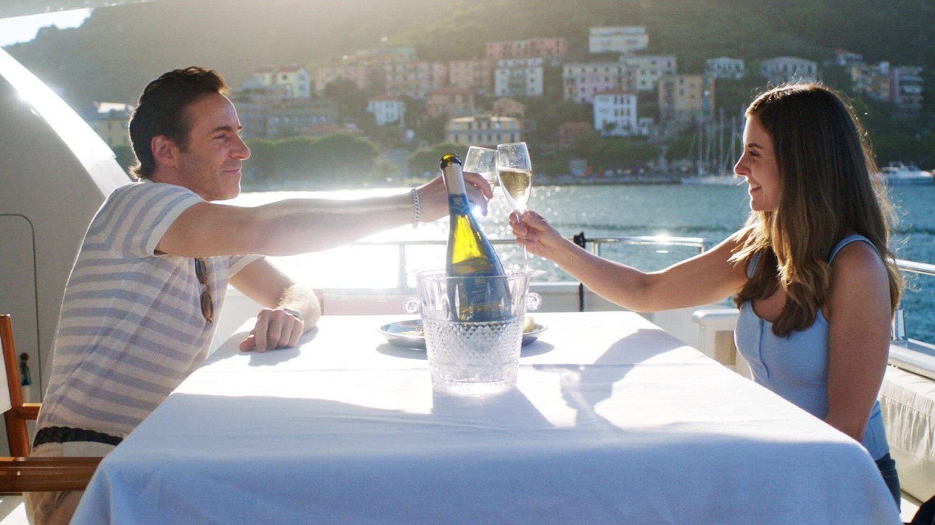 Cinematic background from Spin Me Round 2022 - When the manager of an Italian restaurant chain wins the opportunity to attend the franchise’s educational immersion program in Italy, what she thought would be a romantic getaway devolves into chaos and catastrophe.