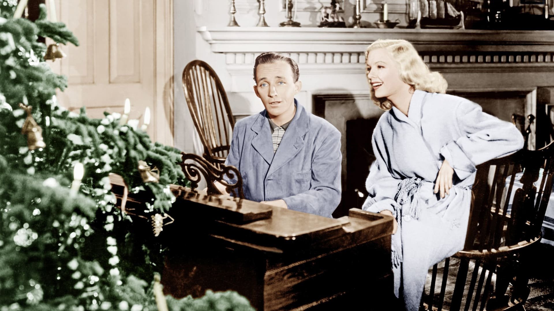 Cinematic background from Holiday Inn 1942 - Lovely Linda Mason has crooner Jim Hardy head over heels, but suave stepper Ted Hanover wants her for his new dance partner after fickle Lila Dixon gives him the brush. Jim's supper club, Holiday Inn, is the setting for the chase by Hanover and his manager.