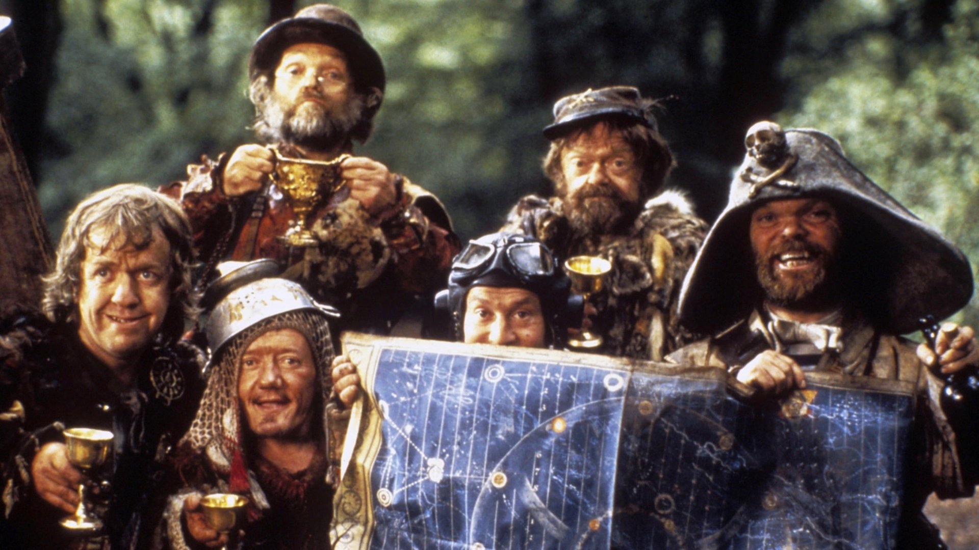 Cinematic background from Time Bandits 1981 - Young history buff Kevin can scarcely believe it when six dwarfs emerge from his closet one night. Former employees of the Supreme Being, they've purloined a map charting all of the holes in the fabric of time and are using it to steal treasures from different historical eras. Taking Kevin with them, they variously drop in on Napoleon, Robin Hood and King Agamemnon before the Supreme Being catches up with them.