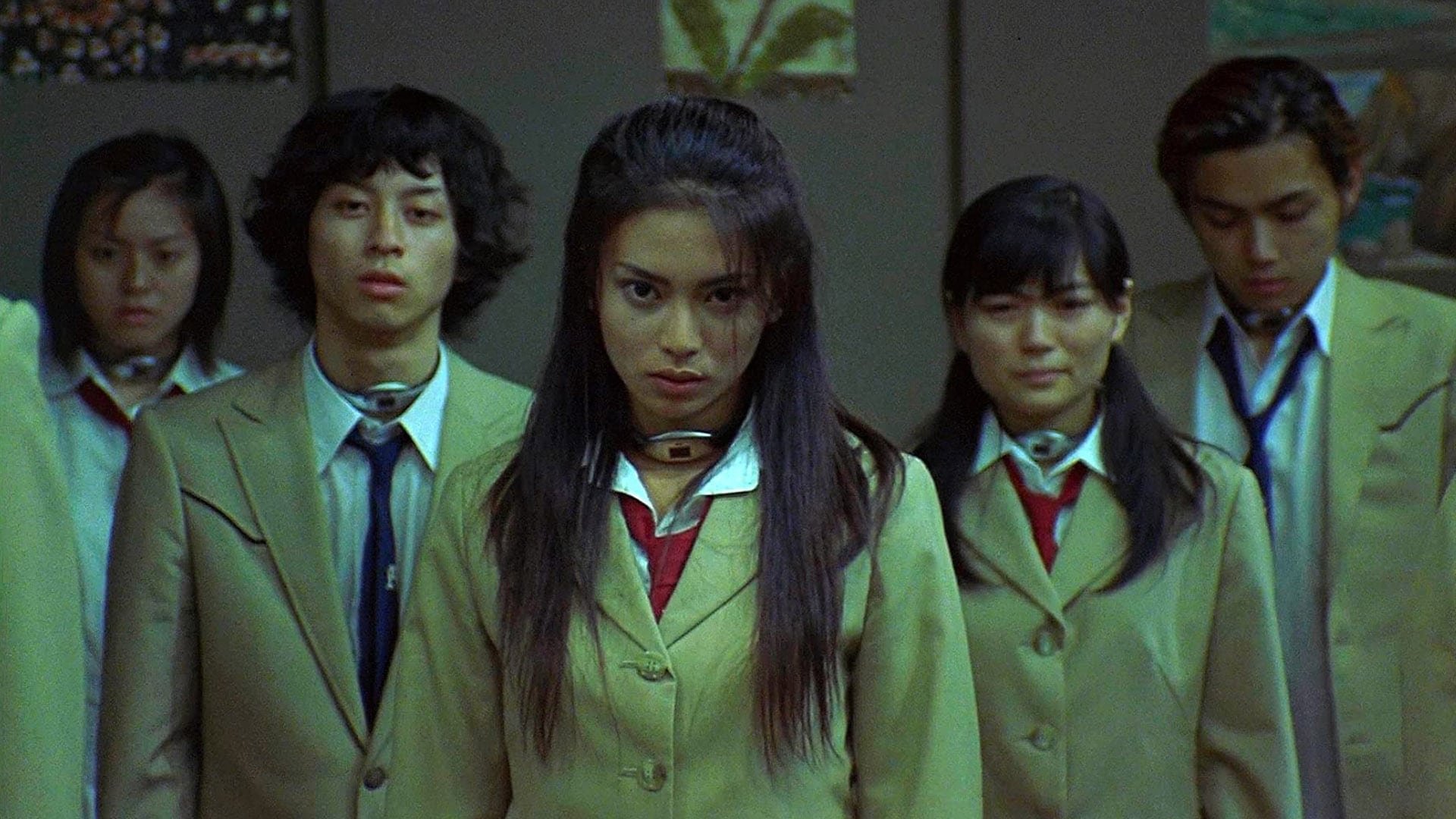 Cinematic background from Battle Royale 2000 - In the future, the Japanese government captures a class of ninth-grade students and forces them to kill each other under the revolutionary "Battle Royale" act.