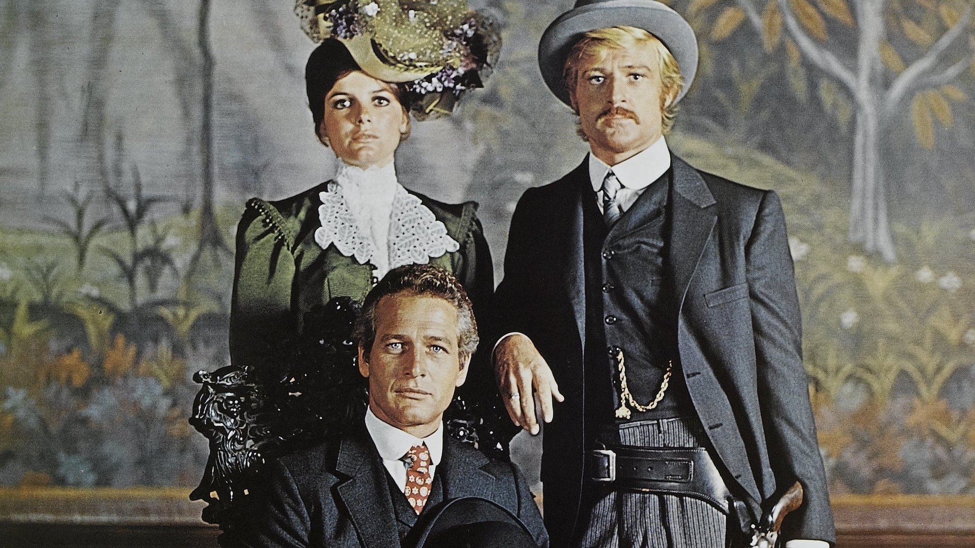 Cinematic background from Butch Cassidy and the Sundance Kid 1969 - In late 1890s Wyoming, Butch Cassidy is the affable, clever and talkative leader of the outlaw Hole in the Wall Gang. His closest companion is the laconic dead-shot Sundance Kid. As the west rapidly becomes civilized, the law finally catches up to Butch, Sundance and their gang.  Chased doggedly by a special posse, the two decide to make their way to South America in hopes of evading their pursuers once and for all.  Preserved by the Academy Film Archive in partnership with Twentieth Century Fox Film Corporation in 1998.