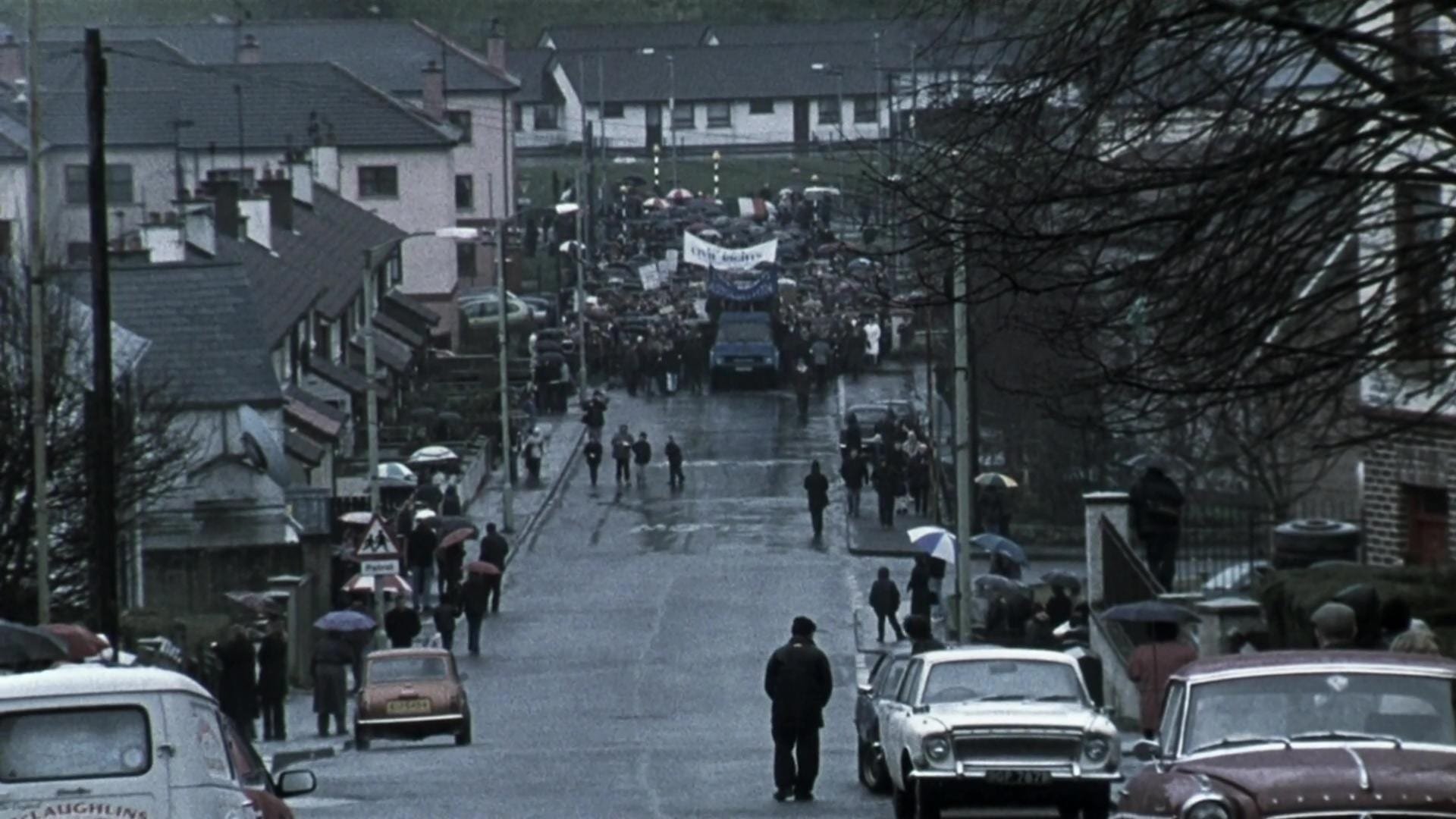 Cinematic background from Bloody Sunday 2002 - The dramatised story of the Irish civil rights protest march on January 30 1972 which ended in a massacre by British troops.