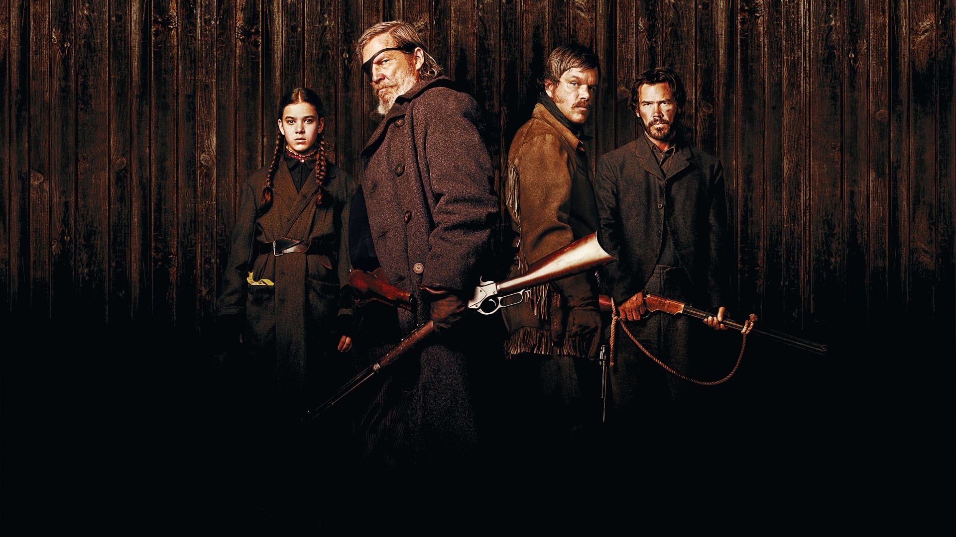 Cinematic background from True Grit 2010 - Following the murder of her father by a hired hand, a 14-year-old farm girl sets out to capture the killer. To aid her, she hires the toughest U.S. Marshal she can find—a man with 'true grit'—Reuben J. 'Rooster' Cogburn.