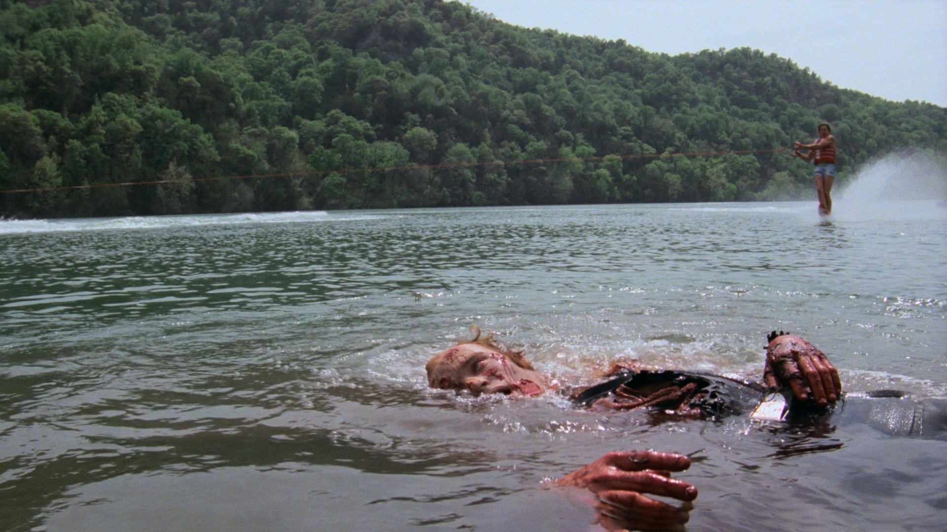 Cinematic background from Piranha 1978 - When flesh-eating piranhas are accidently released into a summer resort's rivers, the guests become their next meal.