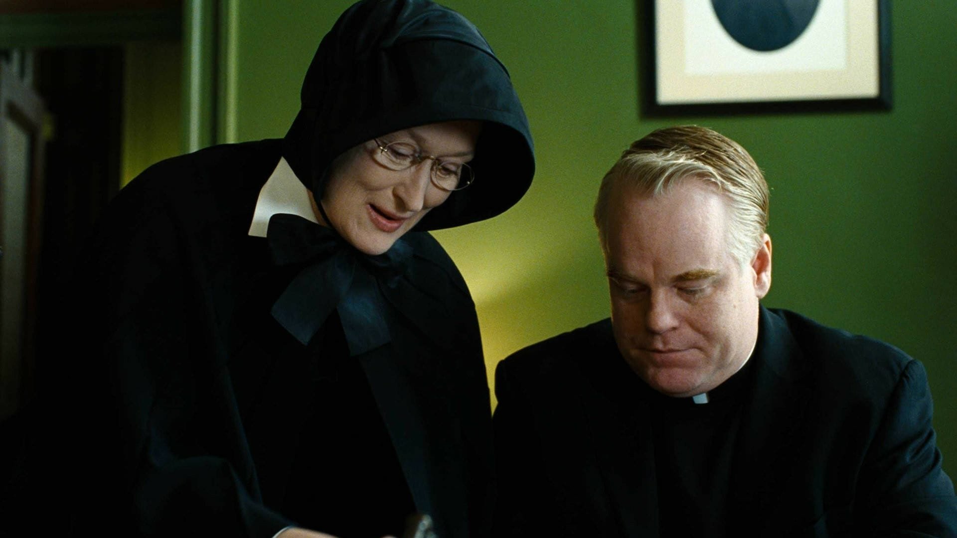 Cinematic background from Doubt 2008 - In 1964, a Catholic school nun questions a priest's ambiguous relationship with a troubled young student, suspecting him of abuse.