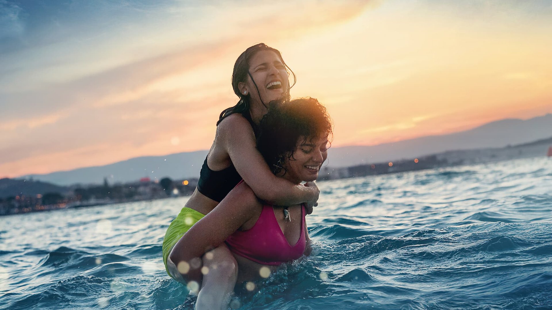 Cinematic background from The Swimmers 2022 - From war-torn Syria to the 2016 Rio Olympics, two young sisters embark on a risky voyage, putting their hearts and their swimming skills to heroic use.