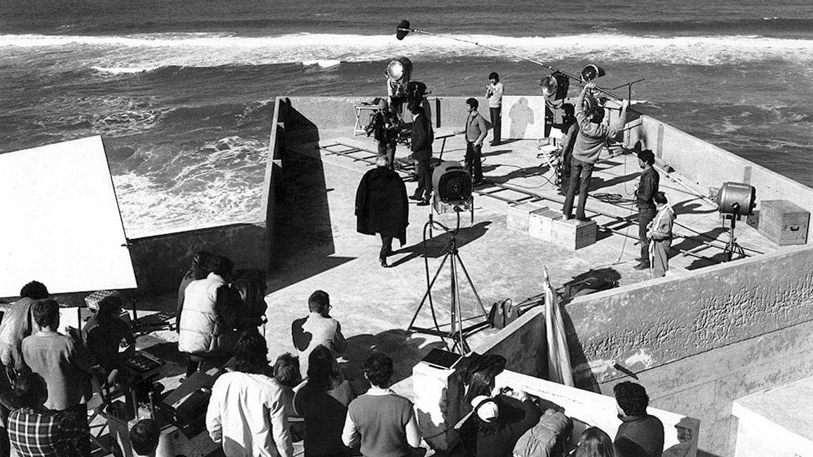 Cinematic background from The State of Things 1982 - On location in Portugal, a film crew runs out of film while making their own version of Roger Corman's The Day the World Ended (1956). The producer is nowhere to be found and director Munro attempts to find him in hopes of being able to finish the film.