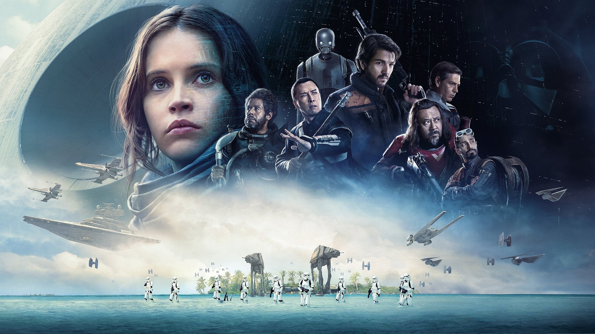 Cinematic background from Rogue One: A Star Wars Story 2016 - A rogue band of resistance fighters unite for a mission to steal the Death Star plans and bring a new hope to the galaxy.