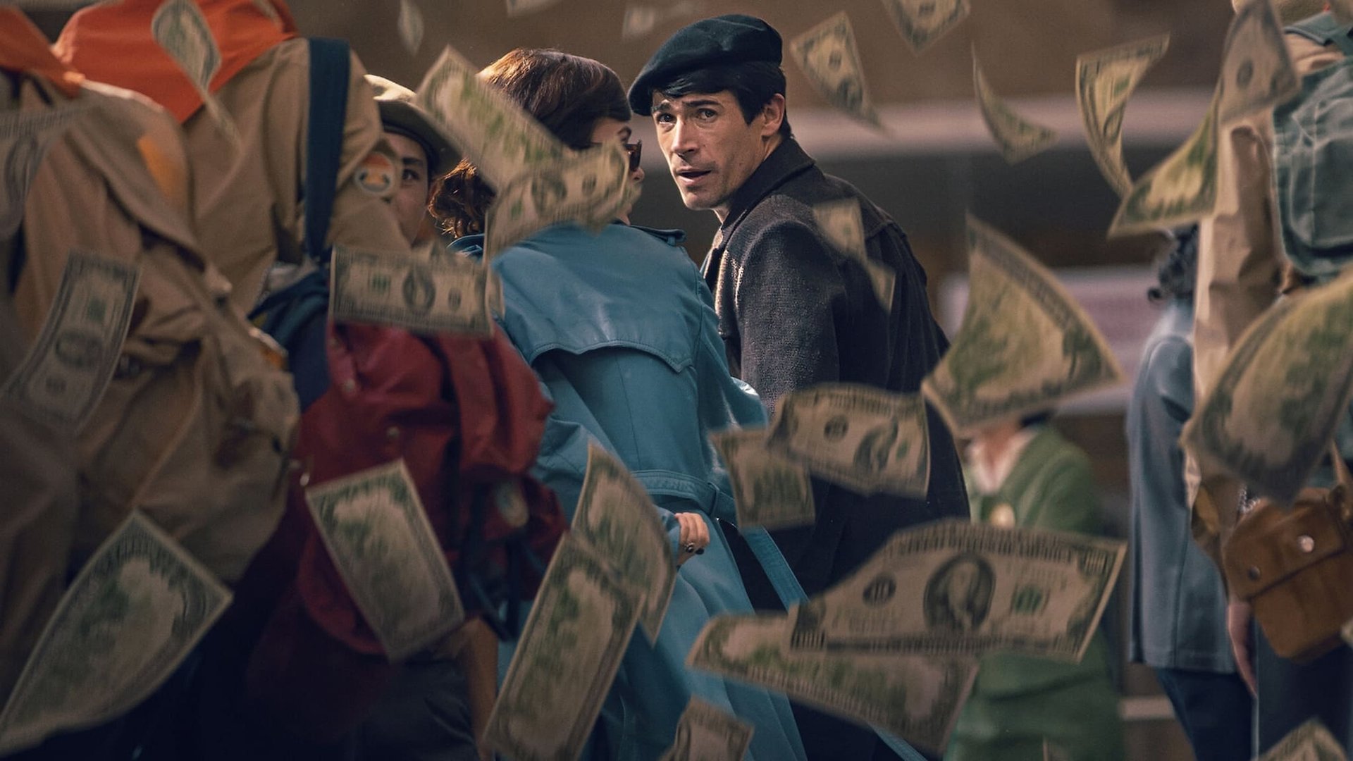 Cinematic background from A Man of Action 2022 - Loosely inspired by the life of Lucio Urtubia, explore the figure of the so-called anarchist 'Robin Hood,' who ran a legendary counterfeiting operation in Paris that put him in the crosshairs of America's largest bank, when he managed to obtain a huge amount of money by forging traveler's checks to invest in causes he believed in.