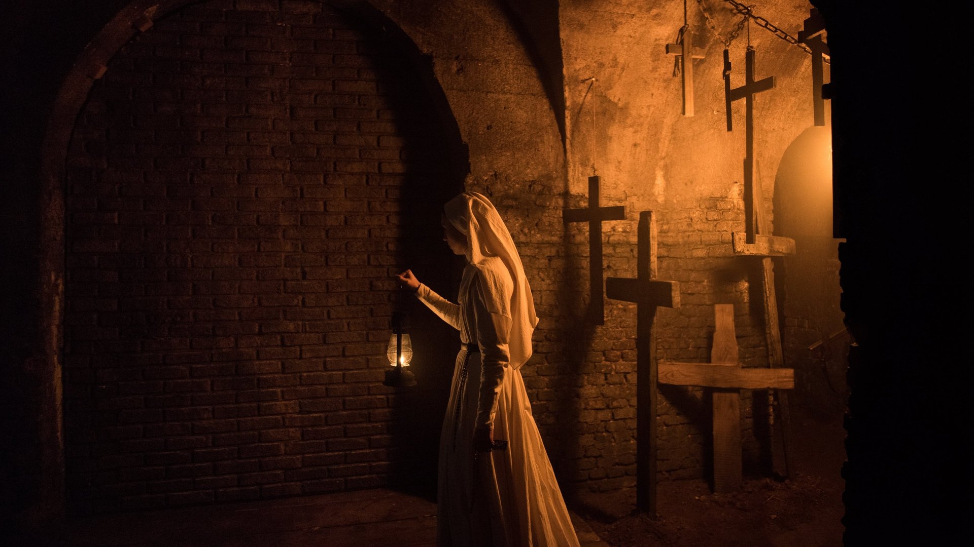 Cinematic background from The Nun 2018 - A priest with a haunted past and a novice on the threshold of her final vows are sent by the Vatican to investigate the death of a young nun in Romania and confront a malevolent force in the form of a demonic nun.