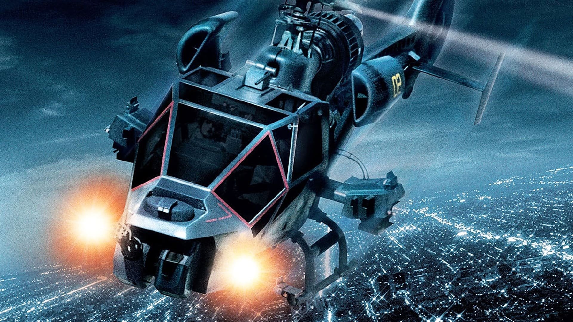 Cinematic background from Blue Thunder 1983 - Los Angeles, California. Officer Murphy, a veteran Metropolitan Police helicopter pilot suffering from severe trauma due to his harsh experiences during the Vietnam War, and Lymangood, his resourceful new partner, are tasked with testing an advanced and heavily armed experimental chopper known as Blue Thunder.