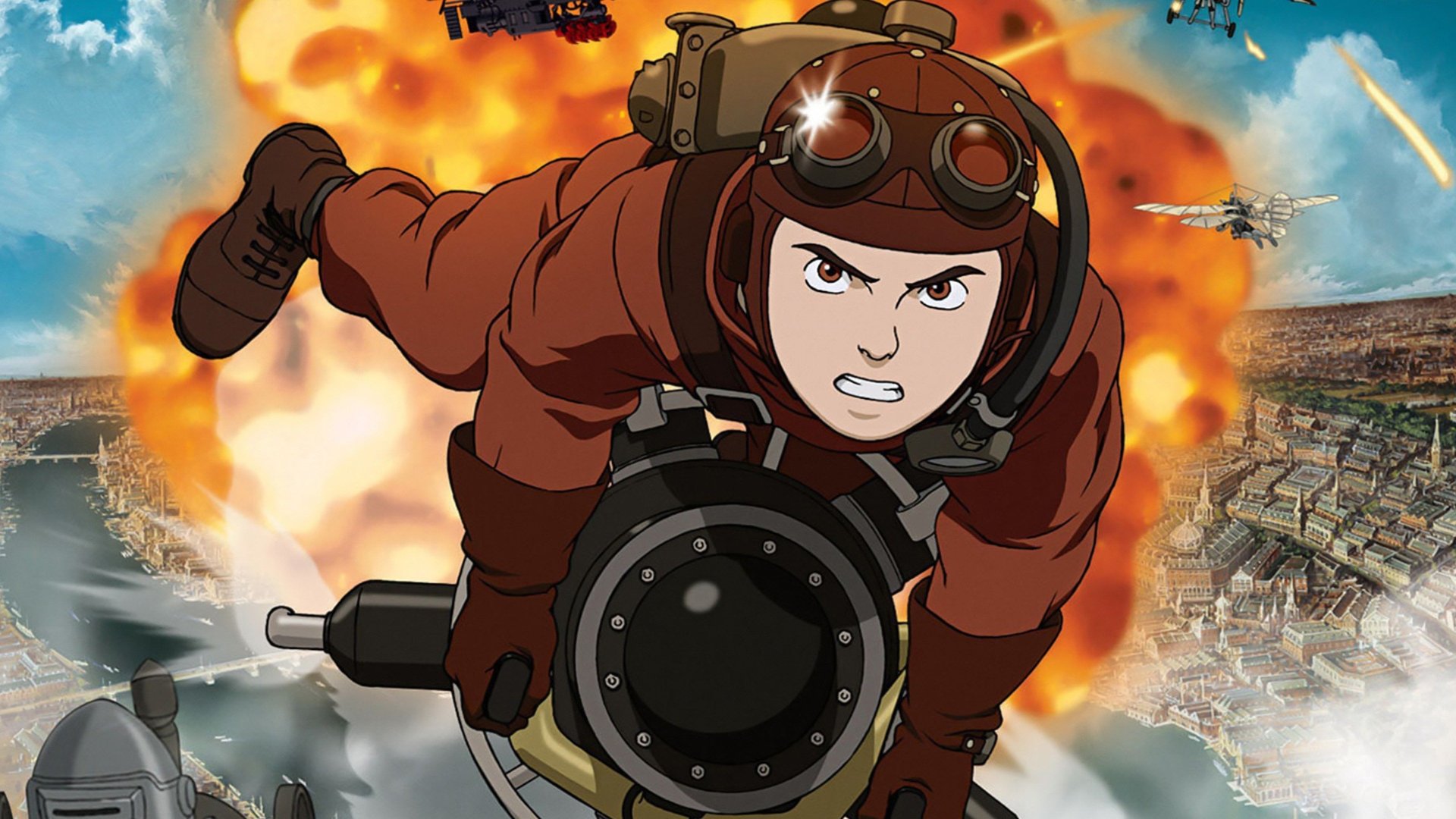 Cinematic background from Steamboy 2004 - After receiving a package from his grandfather, Ray, a young inventor who lives in England during the mid-19th century, finds himself caught in the middle of a deadly conflict related to a revolutionary advance in steam power.