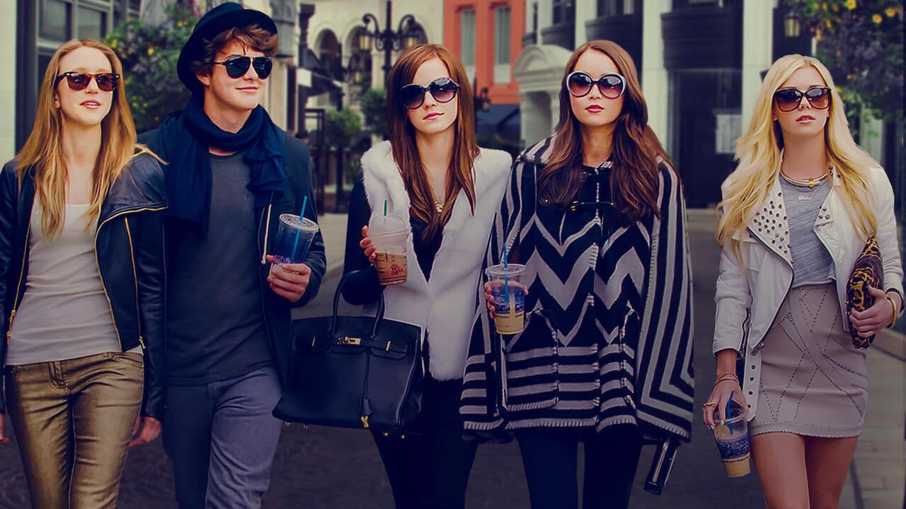 Cinematic background from The Bling Ring 2013 - Inspired by actual events, a group of fame-obsessed teenagers use the Internet to track celebrities' whereabouts in order to rob their homes.