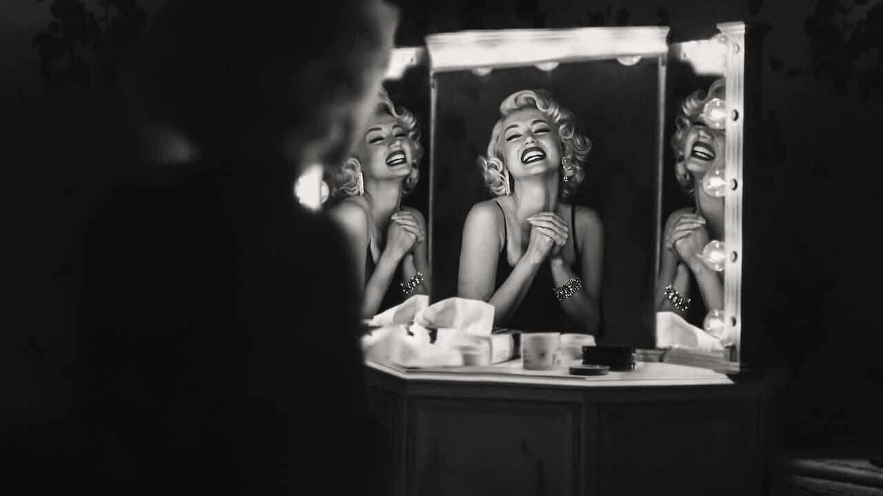 Cinematic background from Blonde 2022 - From her volatile childhood as Norma Jeane, through her rise to stardom and romantic entanglements, this reimagined fictional portrait of Hollywood legend Marilyn Monroe blurs the lines of fact and fiction to explore the widening split between her public and private selves.