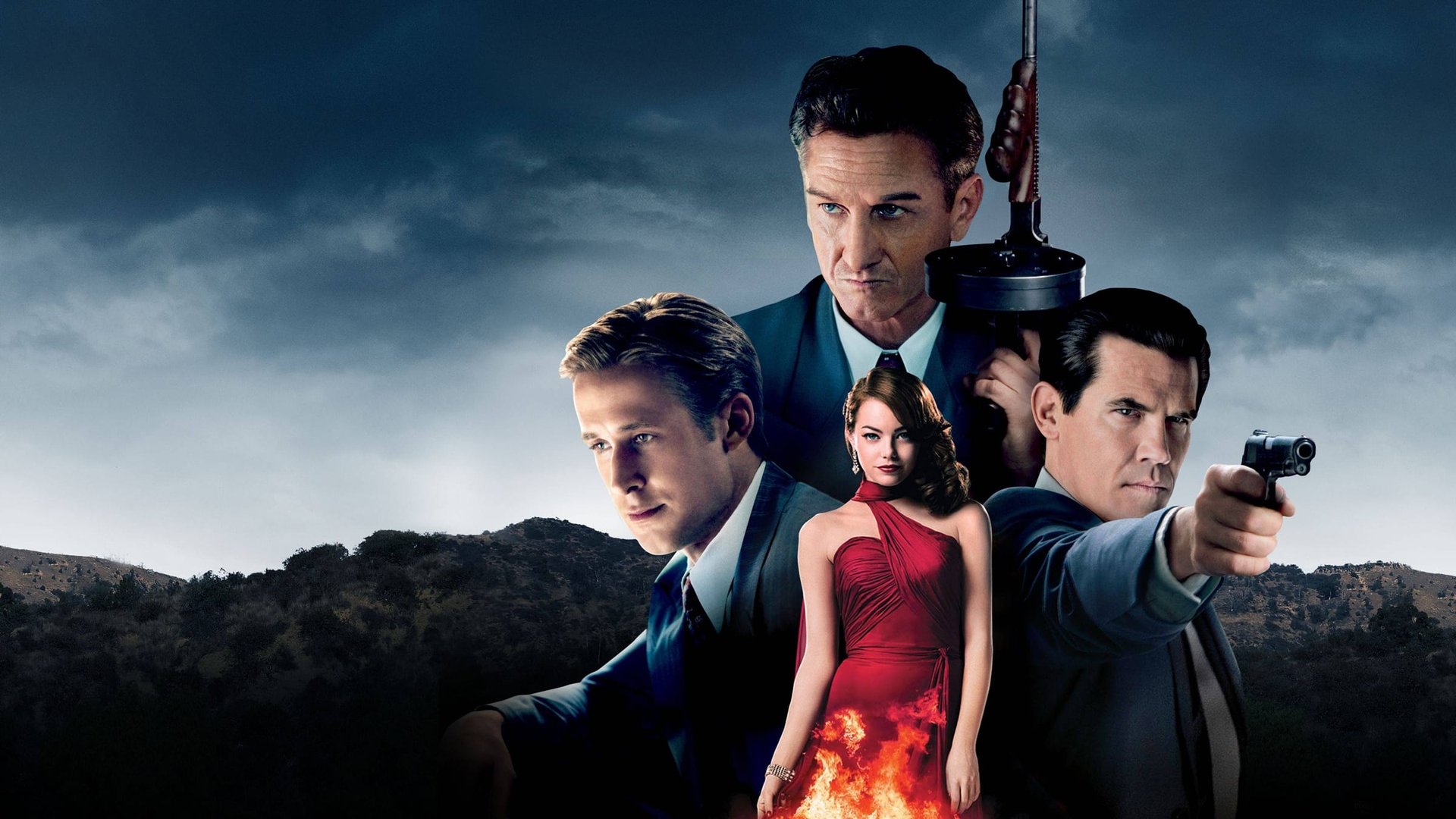 Cinematic background from Gangster Squad 2013 - Los Angeles, 1949. Ruthless, Brooklyn-born mob king Mickey Cohen runs the show in this town, reaping the ill-gotten gains from the drugs, the guns, the prostitutes and — if he has his way — every wire bet placed west of Chicago. And he does it all with the protection of not only his own paid goons, but also the police and the politicians who are under his control. It’s enough to intimidate even the bravest, street-hardened cop… except, perhaps, for the small, secret crew of LAPD outsiders led by Sgt. John O’Mara and Jerry Wooters who come together to try to tear Cohen’s world apart.